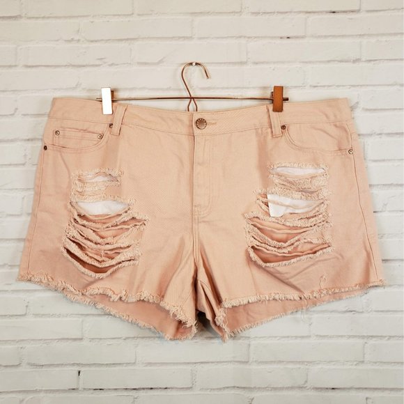 Forever 21 Pants - Forever 21 Light Pink Distressed Shorts